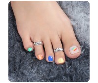 Toe Ring with Wavy Design and Rhinestone TR-169